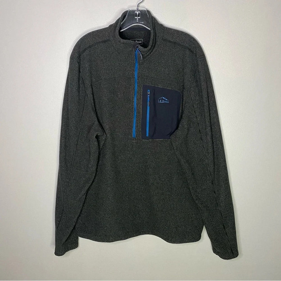 LL Bean North Ridge Fleece 1/4 Zip Gray Blue Mens Size XXL Style 501151 - Picture 1 of 7